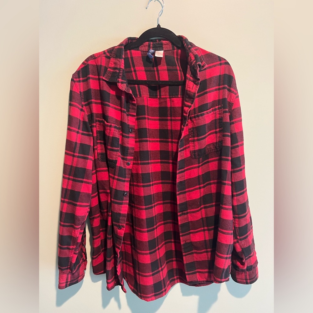 H&M Flannel - Red and Black Plaid